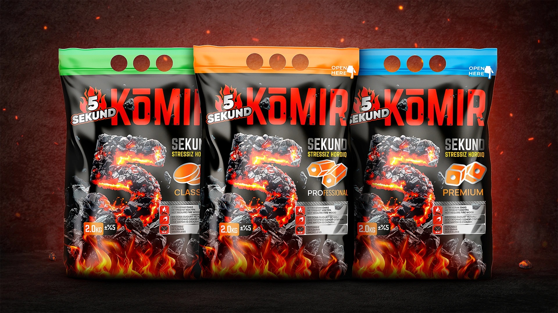 5 SEKUND – Innovative Charcoal Briquette Brand in Uzbekistan by Minim Design