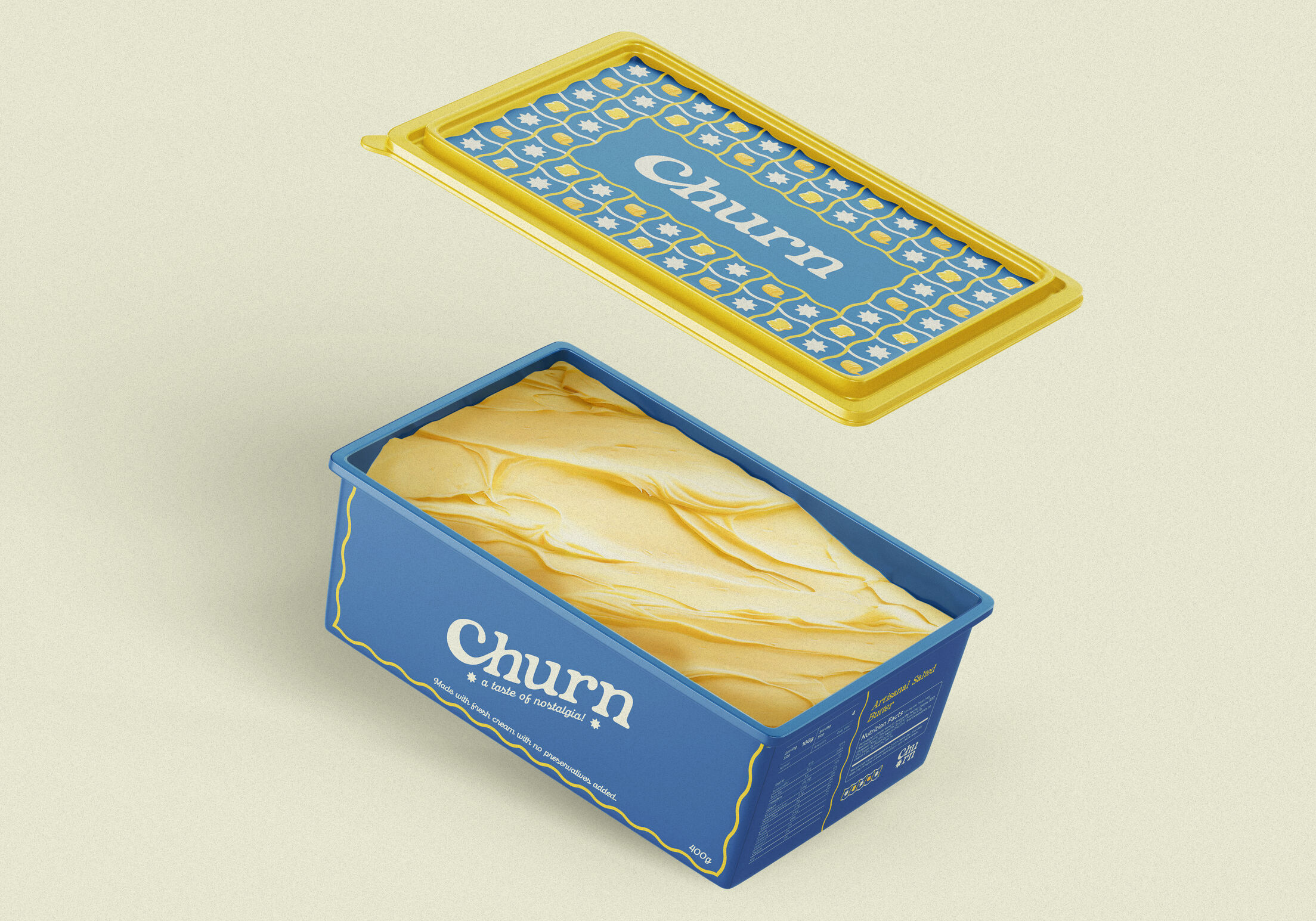 Churn Nostalgic Butter Brand Identity and Packaging Design by Hassaan Ali