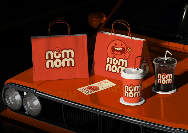 Nom Nom With a Bold and Playful Fast Food Identity by Irin Shorme