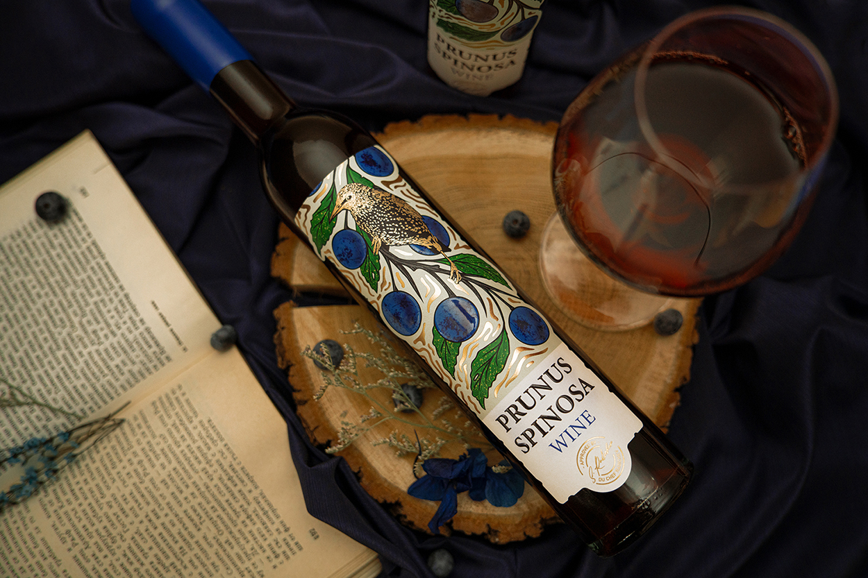 Prunus Spinosa Wine Label Design by Design Depot