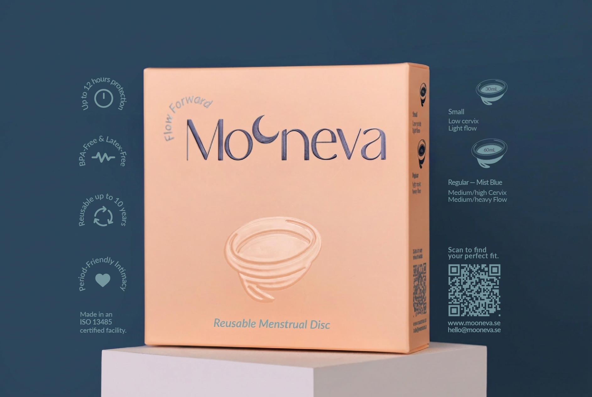 Mooneva Reusable Menstrual Disc Brand Identity Design By Mahshad Ghotb