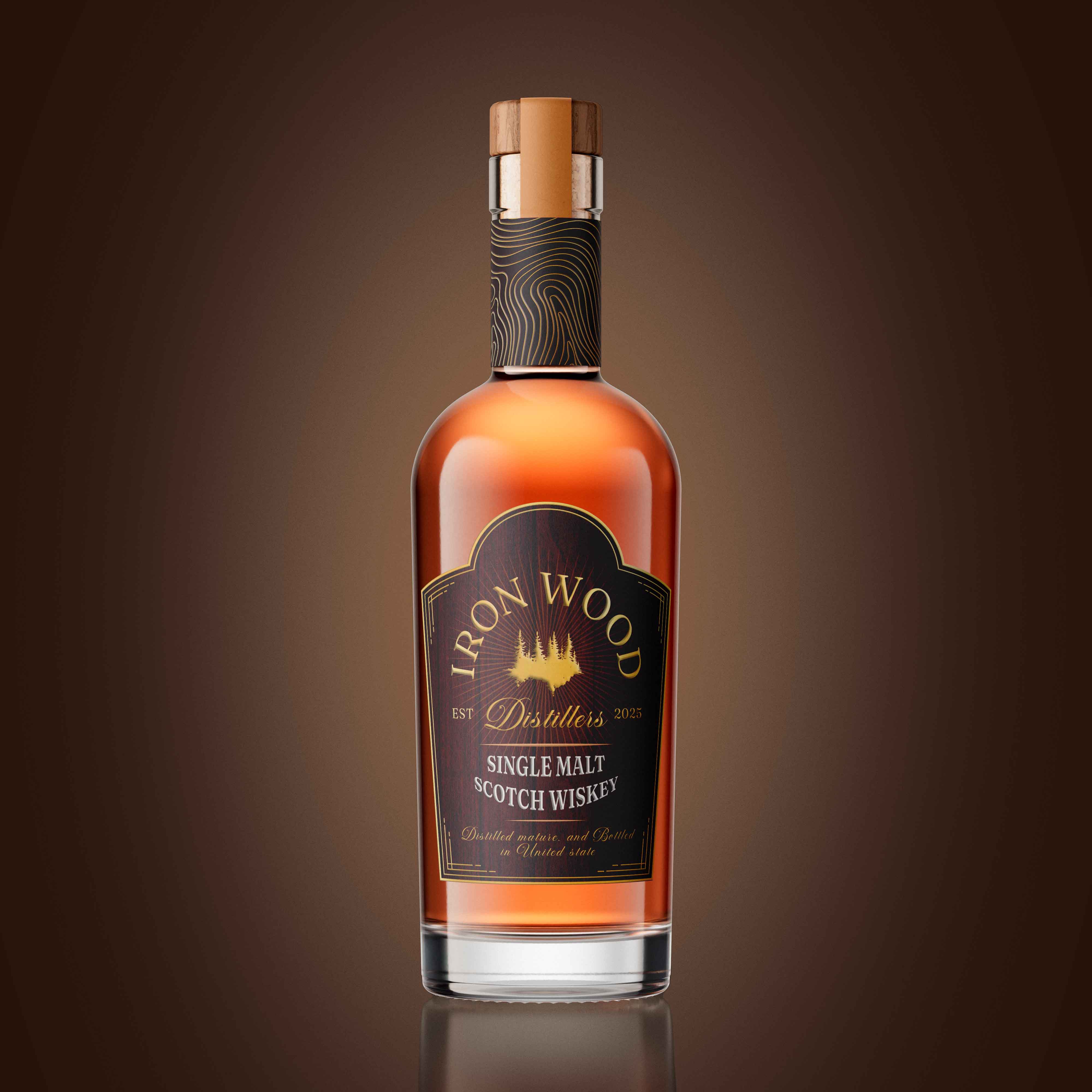 Surjyakanta Pradhan – Ironwood Distiller Whisky Branding and Packaging Design