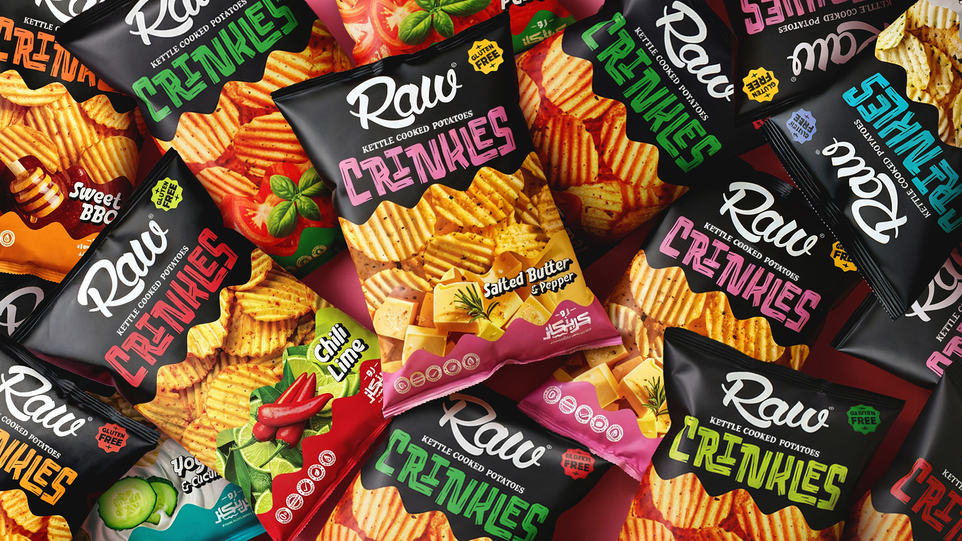 Mostafa Abdelmawla Ali Shapes RAW Crinkles Into a Contemporary Snack Line Driven by Color, Rhythm, and Flavor