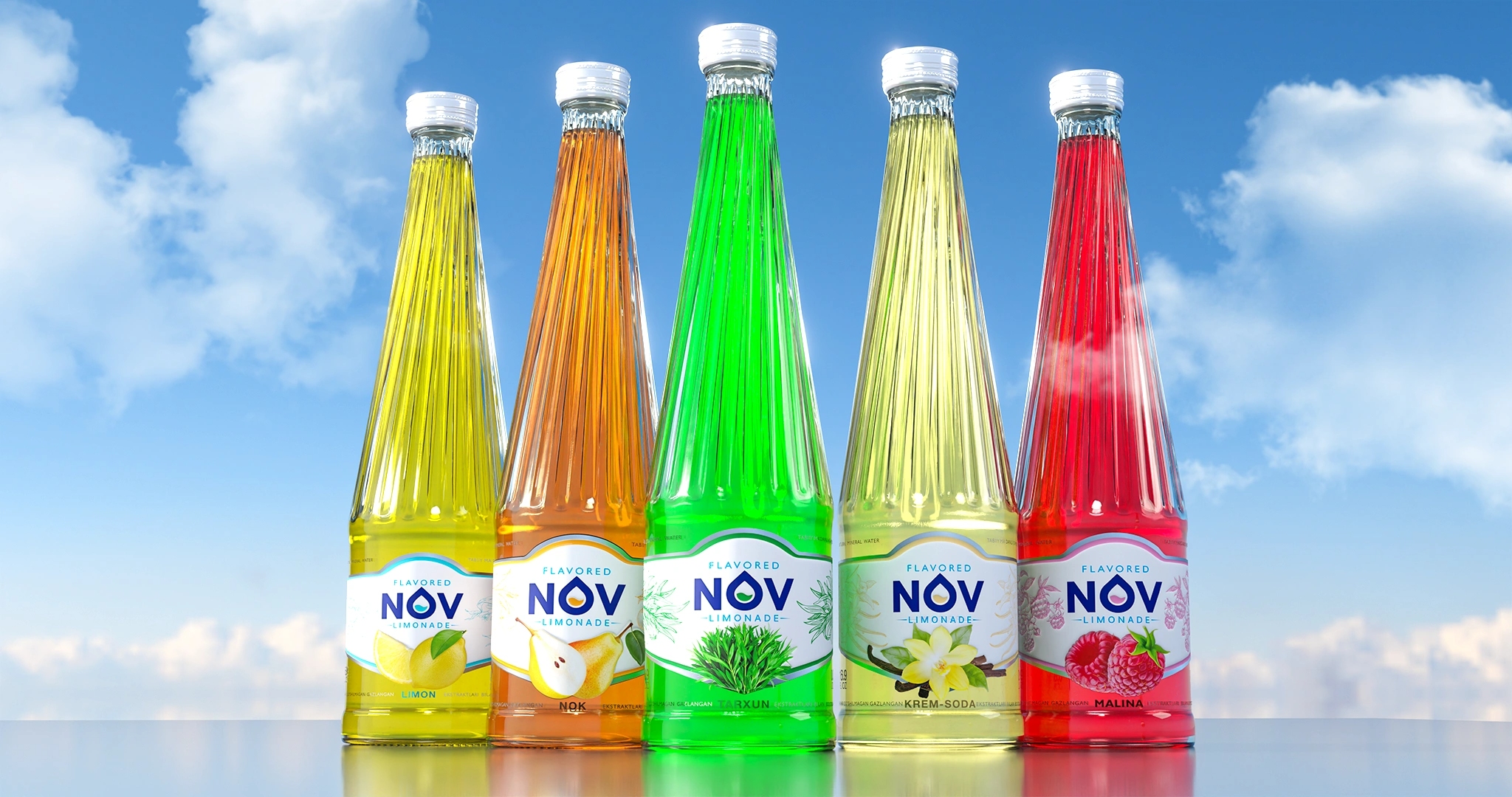 NOV Label Design for Carbonated Lemonades by Minim Design