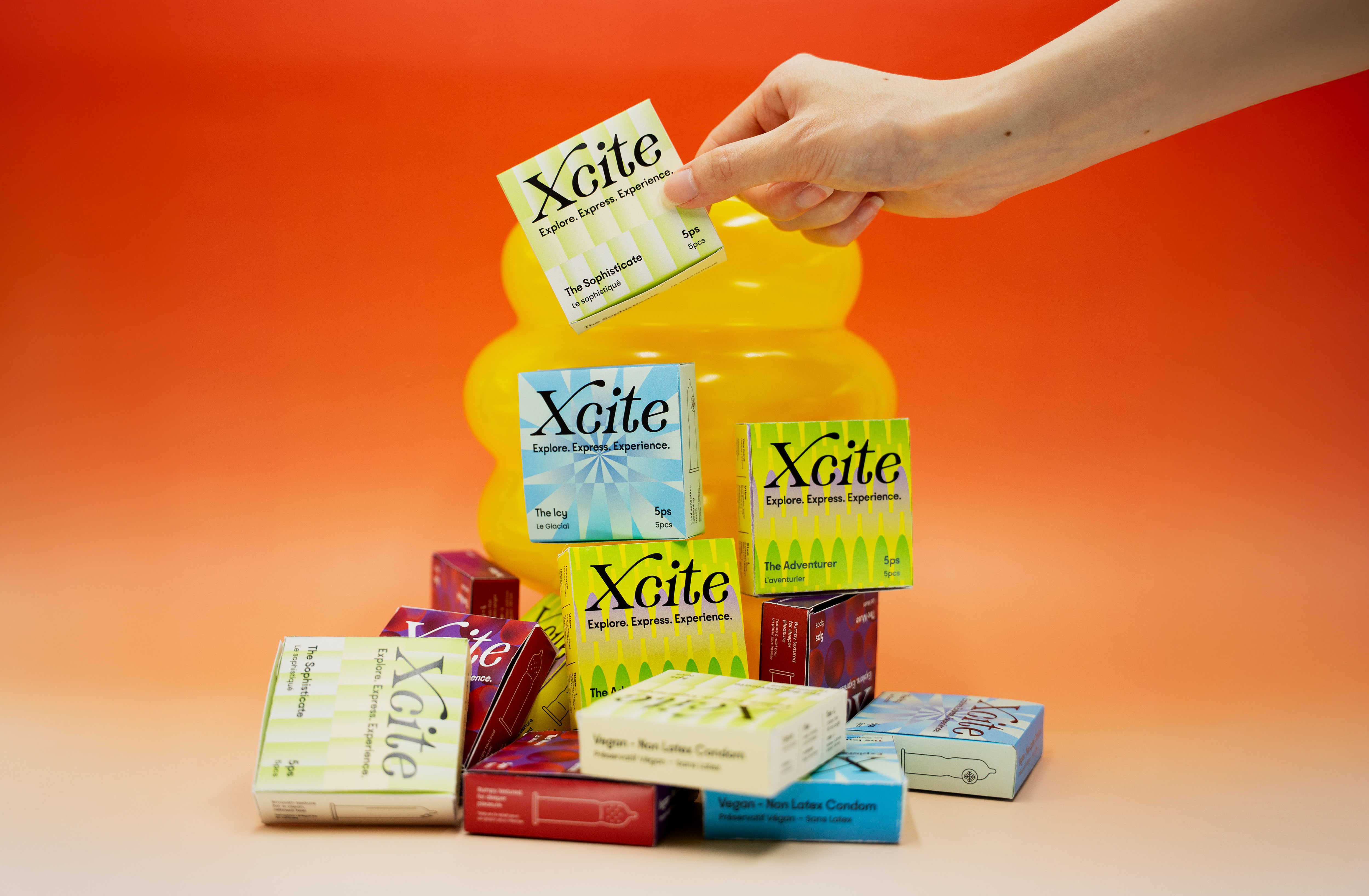 Hobert Design Shapes Xcite Into a Modern Condom Brand With Character
