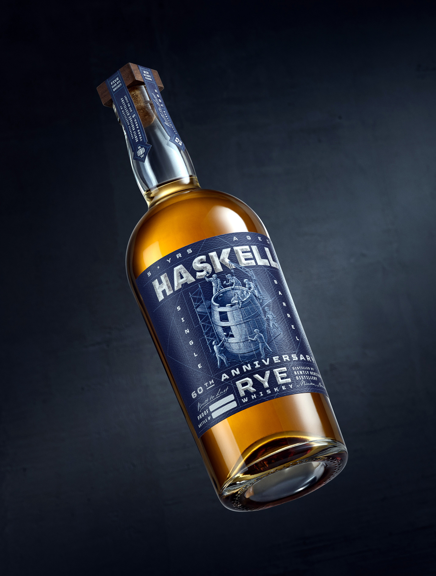 Chad Michael Studio Creates a Blueprint-Inspired Identity for Haskell 60 Year Single Barrel Rye