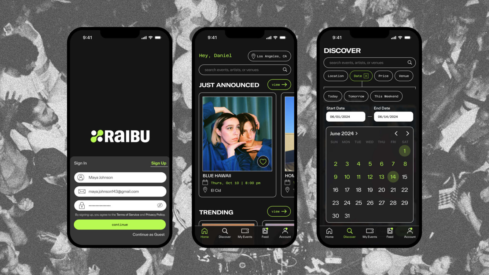 Student Gizelle Farinas Designs Raibu to Streamline Live Music Discovery With Social-First UX
