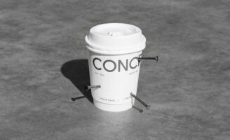 Tiare Payano Shapes Concrete With a Color-Led Visual Identity for Urban Coffee Culture