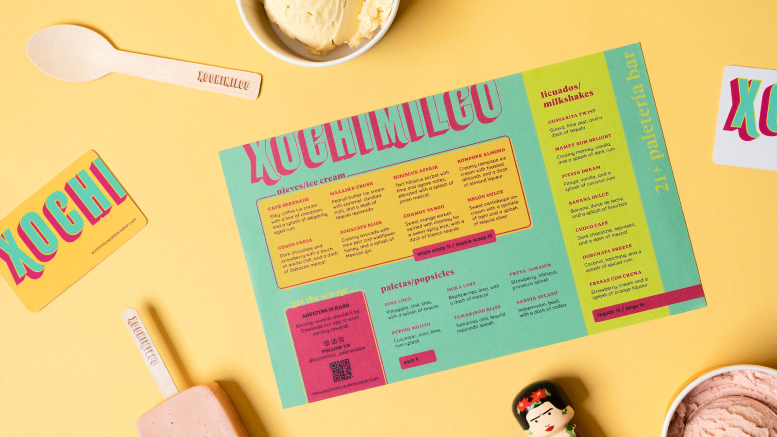 Student Marlene Arias Leon Brings Xochimilco 21+ Paletería Bar to Life With a Culturally Driven Brand Identity