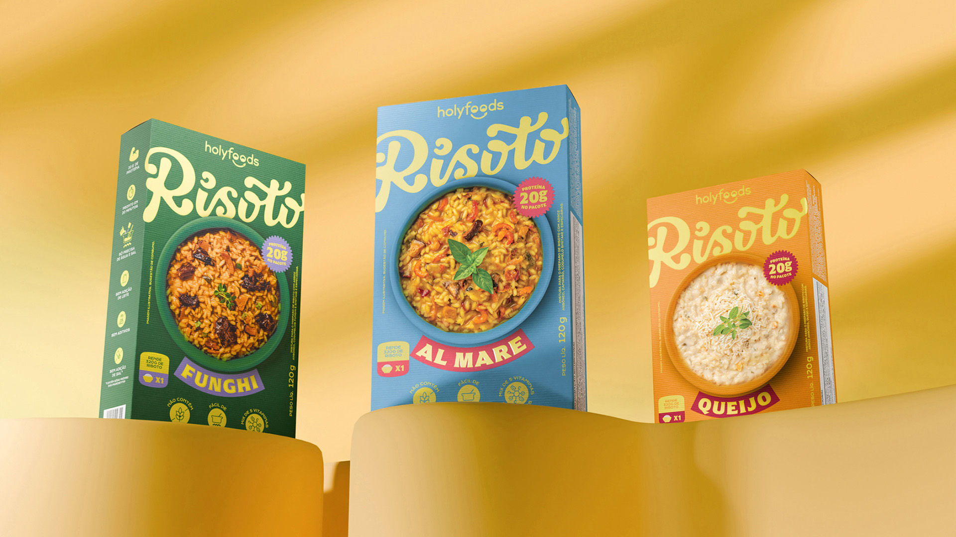 Melt Design Introduces a Premium Yet Playful Packaging System for Holy Foods Protein Risottos