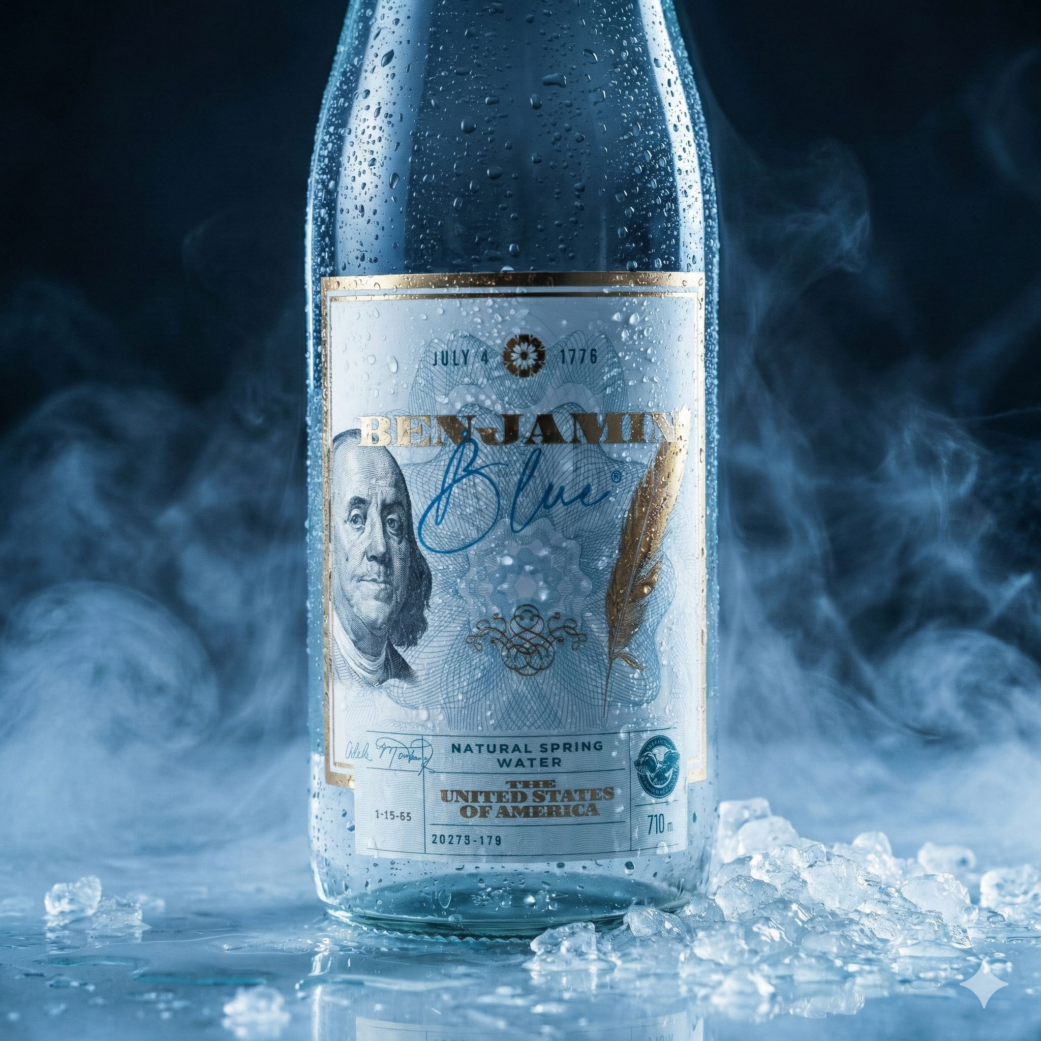 Benjamin Blue Natural Spring Water by Esteban Tolosa Brings Authority and Elegance to Packaging Design