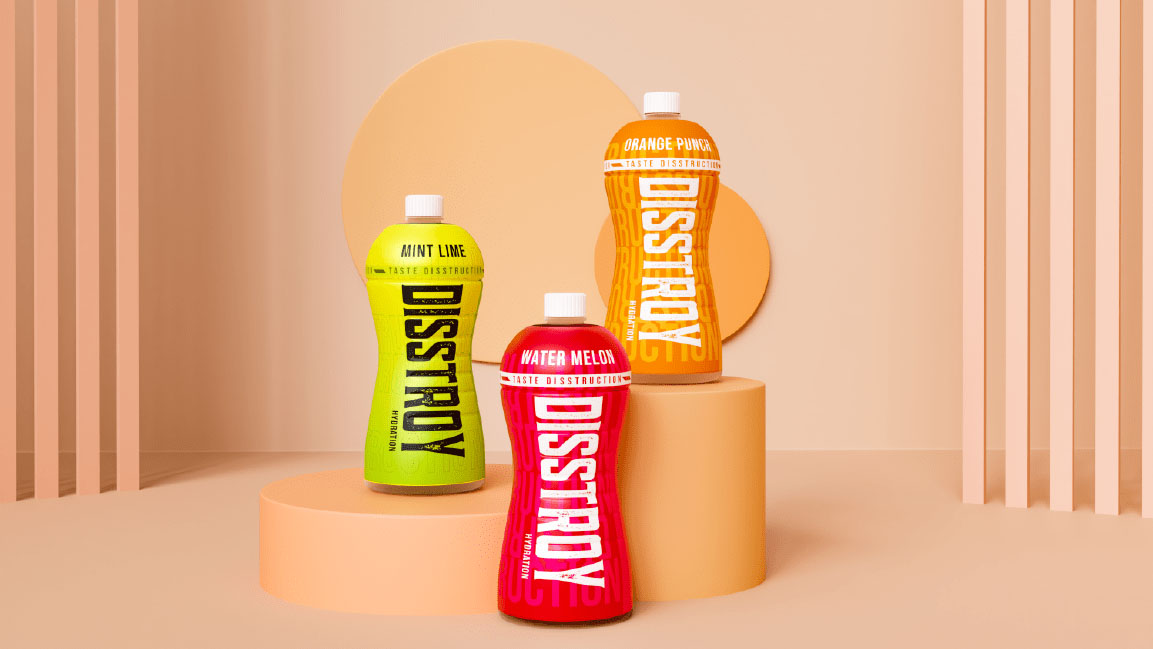 Disstroy Energy Drink Branding by Sorted Branding Dominates With Power and Intensity