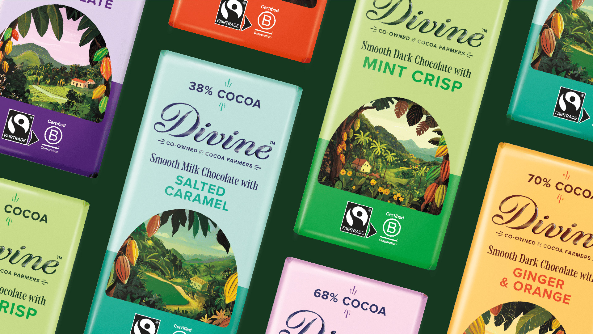 Divine Chocolate Gets a Vibrant New Look as Wildish & Co. Reimagine the Farmer Co-owned Brand