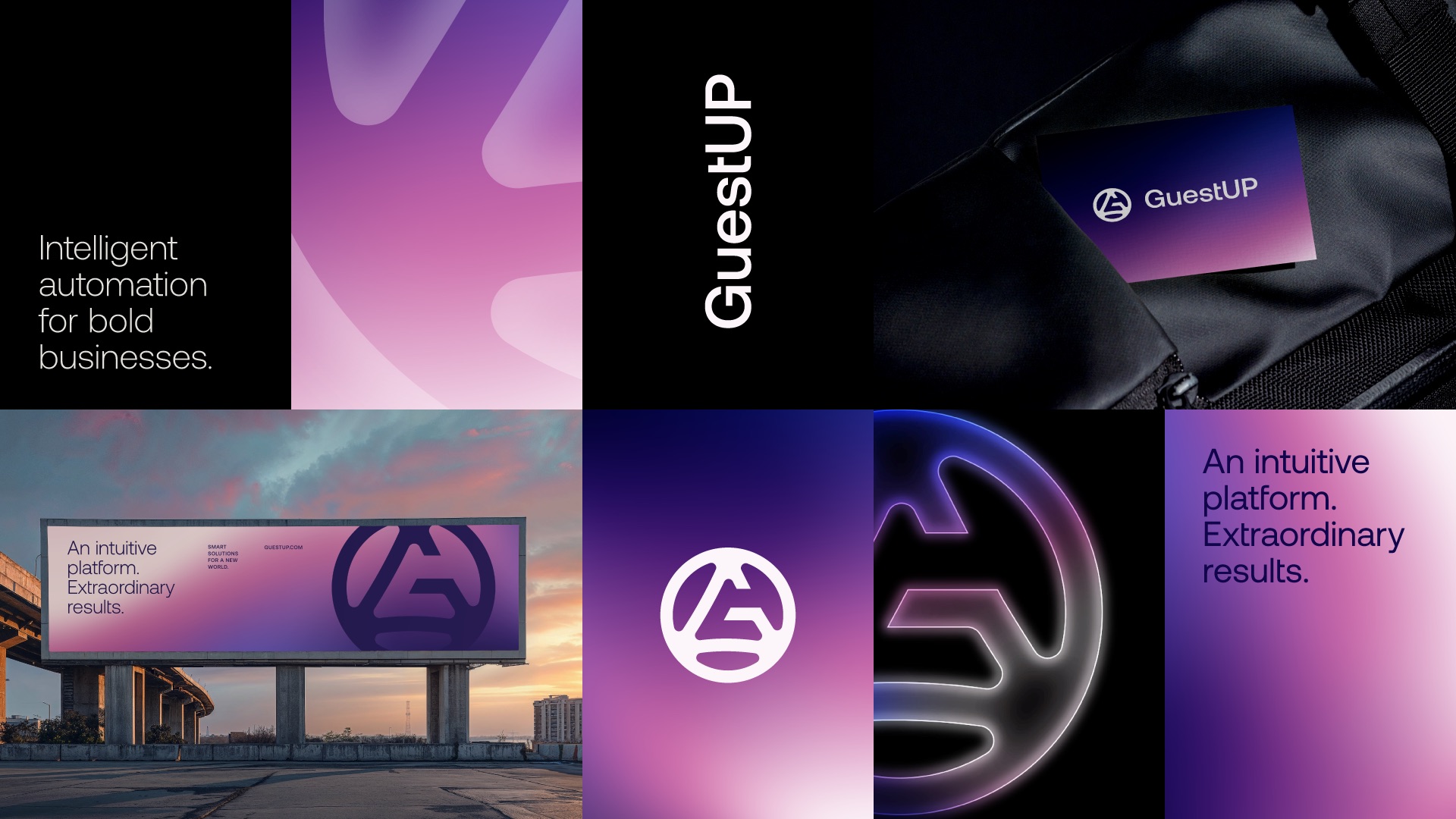 Industria Branding Co Designs Guestup With Arrow Led Brand Identity for Modern ERP Clarity