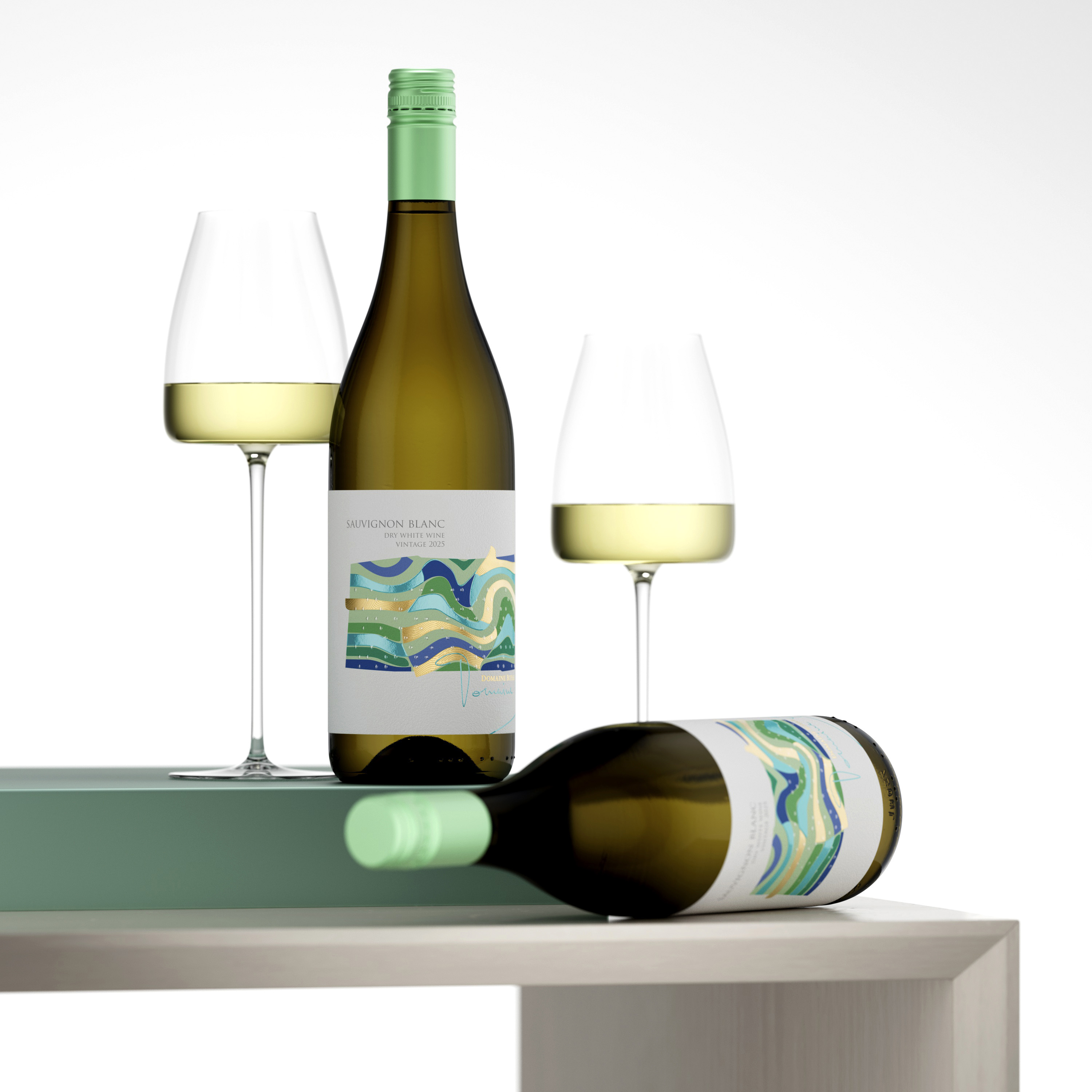 The Geometry of Vitality: A Fresh Wine Label Design for Domaine Boyar by the Labelmaker