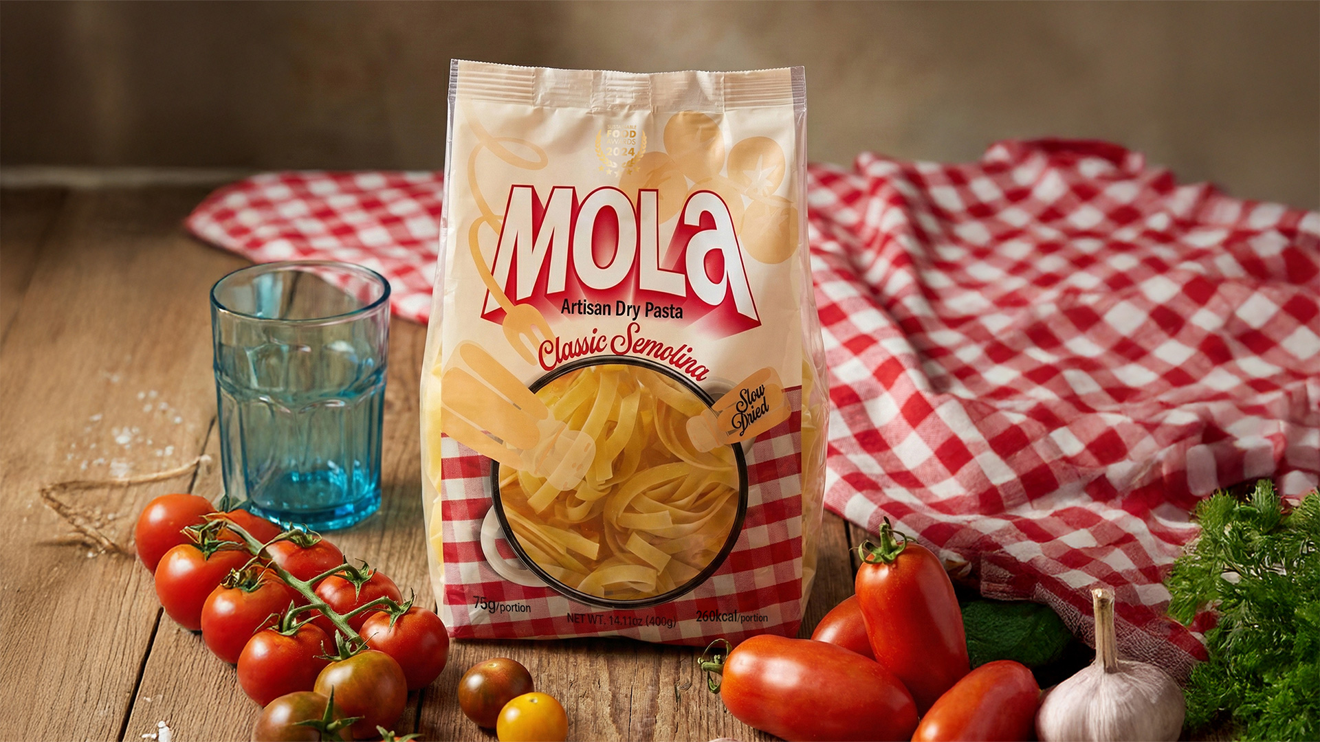 MOLA Pasta Packaging by Cem Kutlu Introduces Calm Minimalism to a Crowded Food Shelf