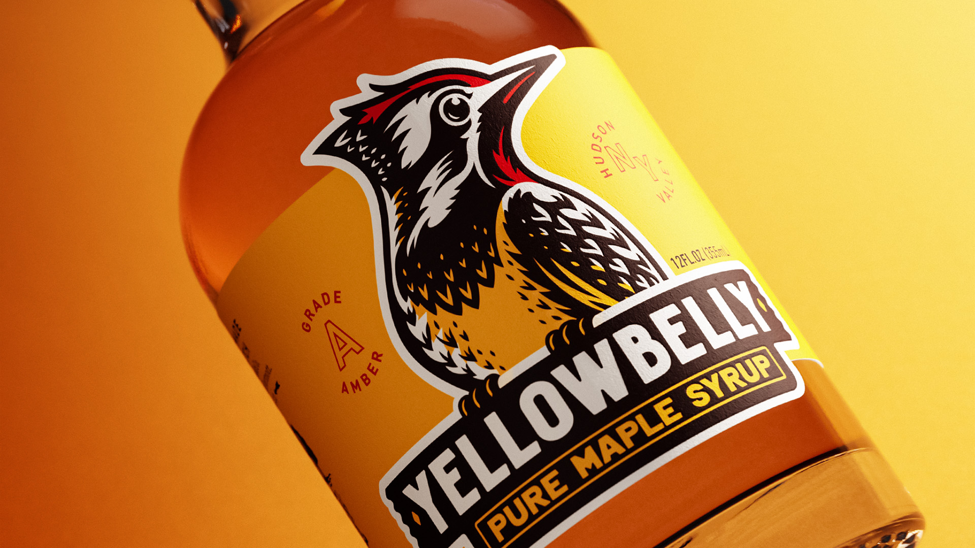 Bird&Co Designs Yellowbelly Small Batch Maple Syrup With Trailhead Inspired Typography and Illustration