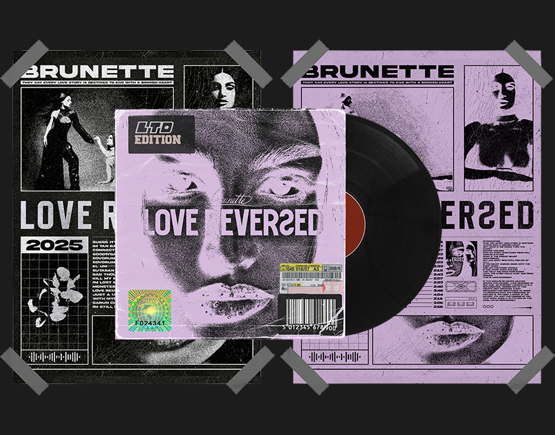 Love Reversed — Brunette Brutalist Music Branding and Visual Identity by Gevorg Harutyunyan