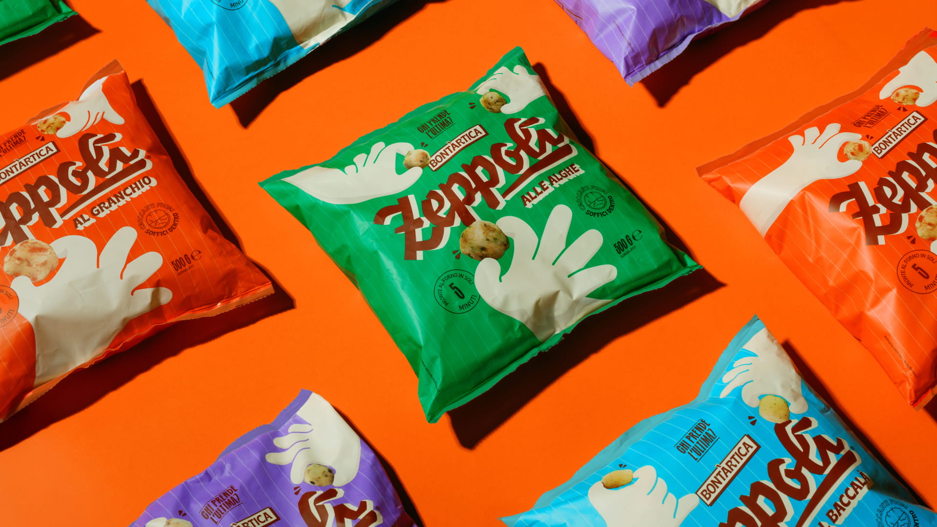 Zeppolì Brand Identity by onlab Turns a Ready to Cook Fritter Into a Pop Freezer Aisle Standout