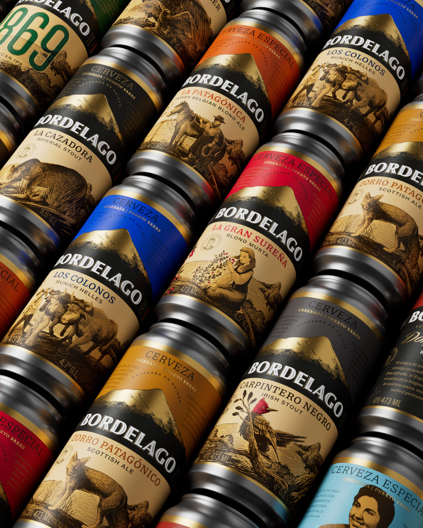 Luna & Panda Gives Bordelago a Story Driven Beer Packaging System Inspired by Southern Chile