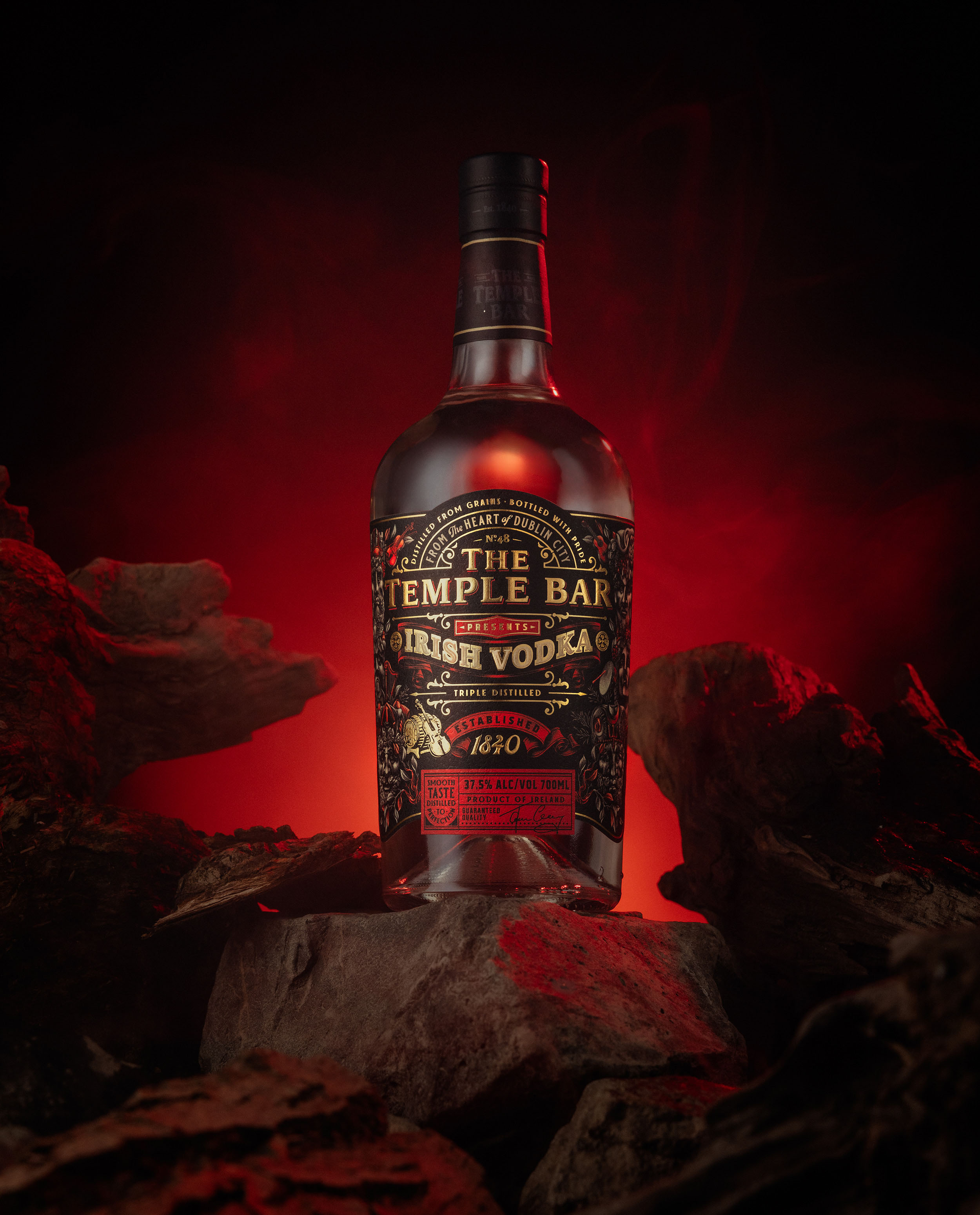 Widakk Design Studio Gives The Temple Bar Irish Vodka a Myth Led Identity Rooted in Dublin