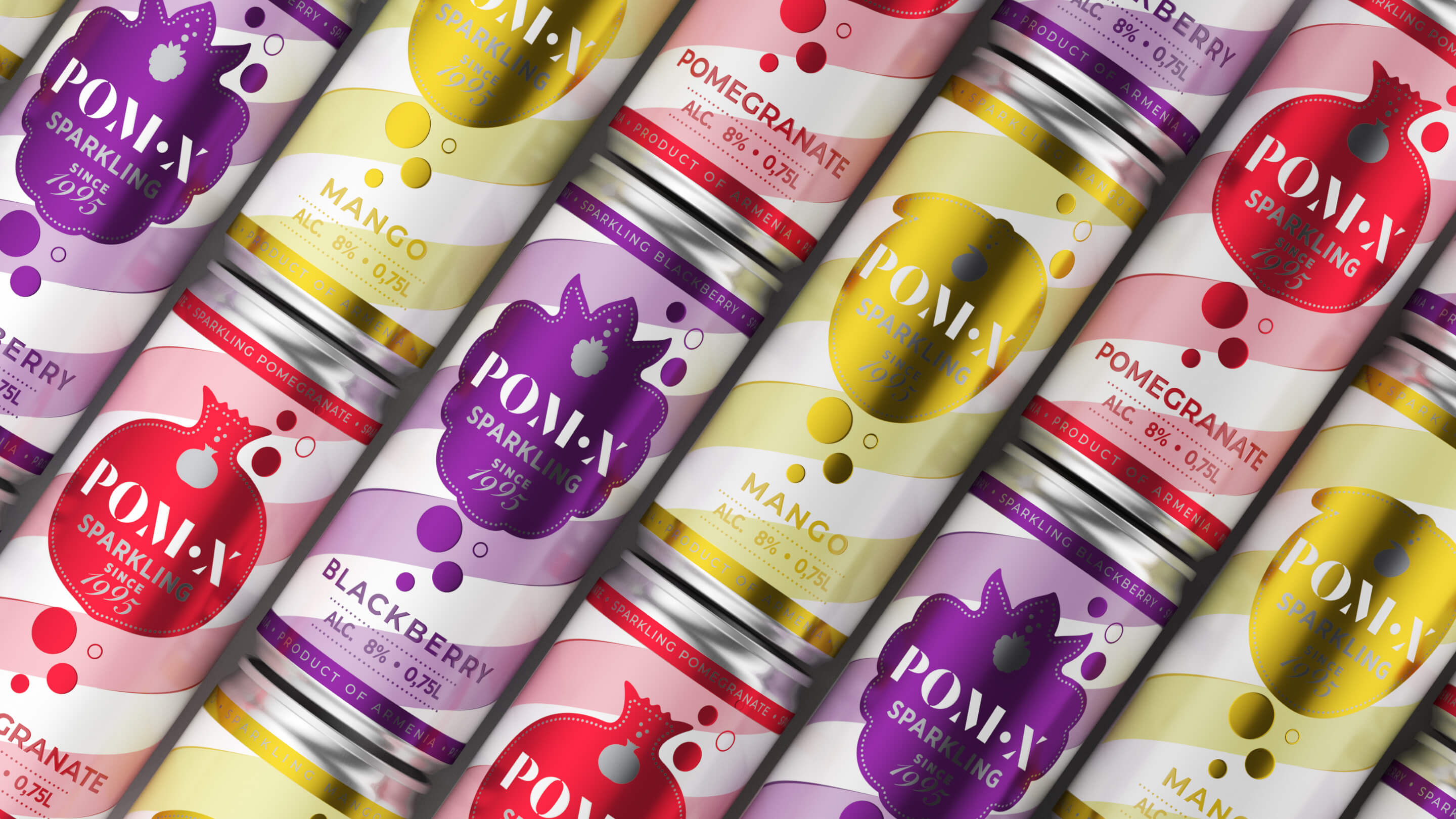 PinotAgency Extends Pom X Into Sparkling Wine Can Packaging With Strong Shelf Appeal
