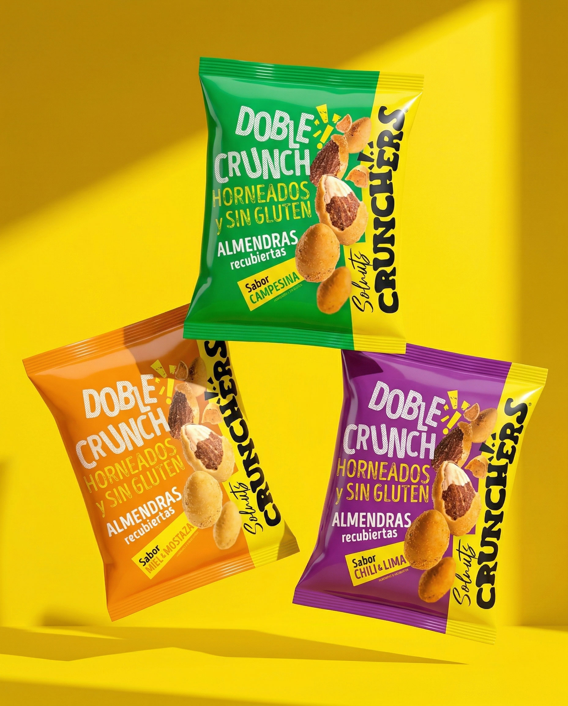 Solnuts Crunchers Packaging Design by Hugo Zapata Signals a New Visual System for Premium Snack Branding