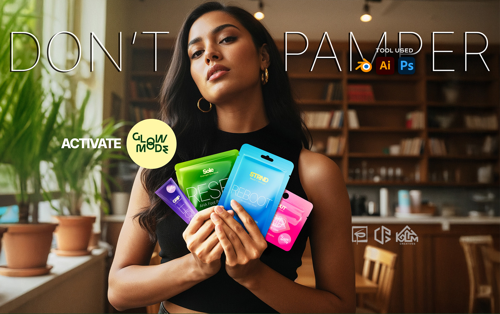 GlowMode FMCG Branding System and Packaging Design by Kolam Creatives