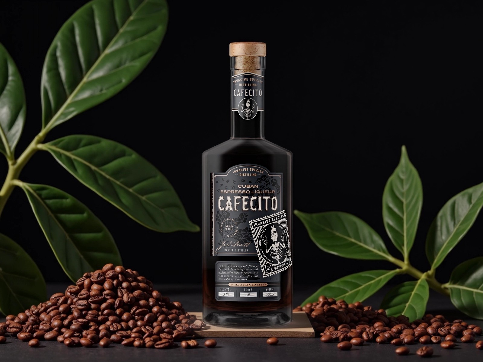 Cafecito Coffee Liqueur Label Design by Hamster and Hammer