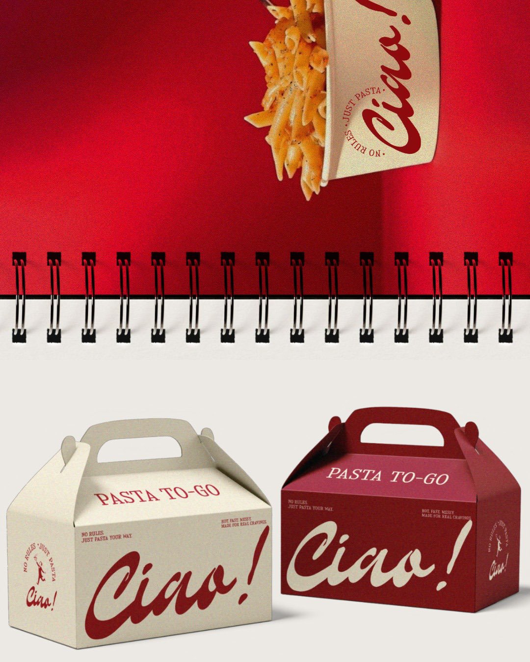 Jamila Ahmadova Develops Pasta Rush as a Dynamic Food Brand Identity Where Movement Energy and Cravings Intersect