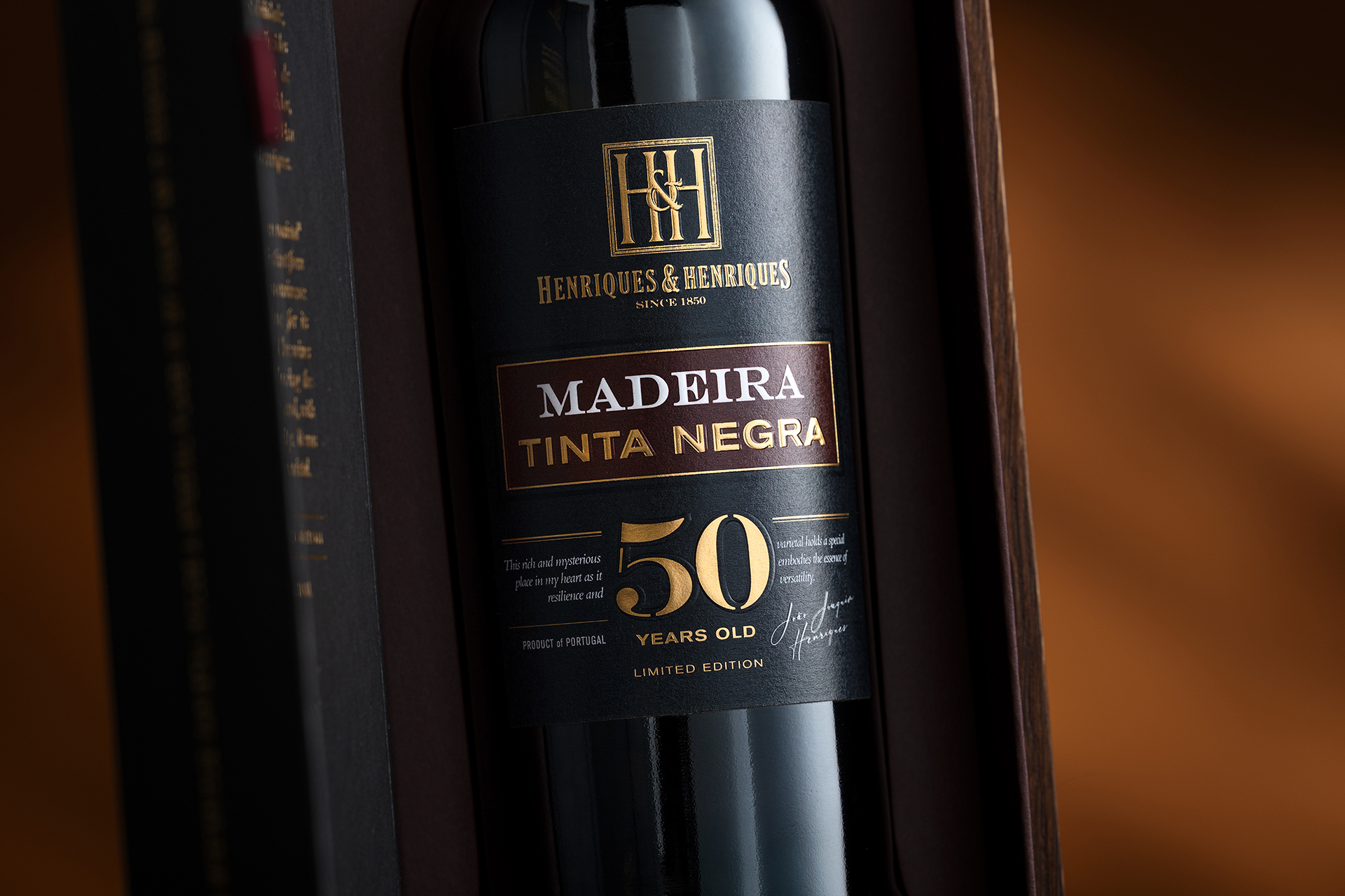 Madeira Tinta Negra 50 Years Old Packaging by M&A Creative Agency Reflects Heritage and Luxury Through Refined Design