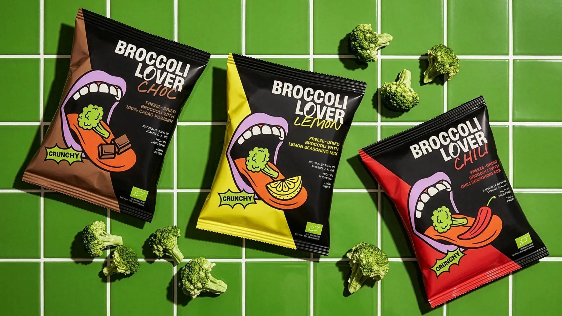Broccoli Lover by MILK. Packaging Design Agency Establishes a Playful Packaging System Blending Health Snacking With Fashion Led Design