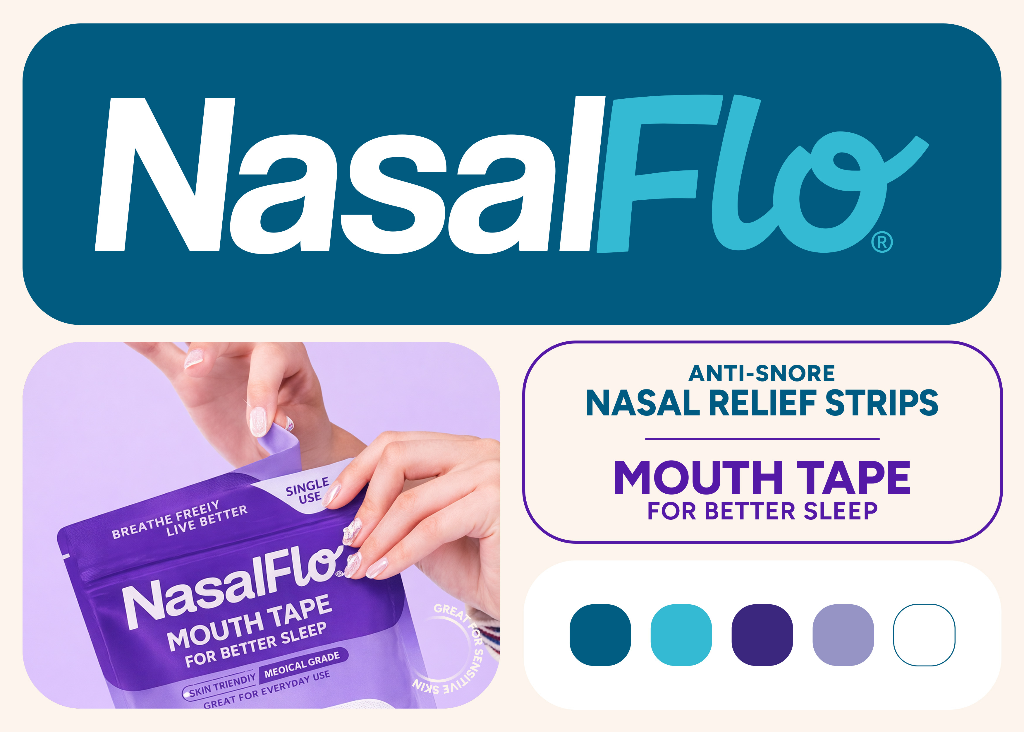Nasal Strips & Mouth Tape Logo and Packaging Design by Süleyman Bagdat